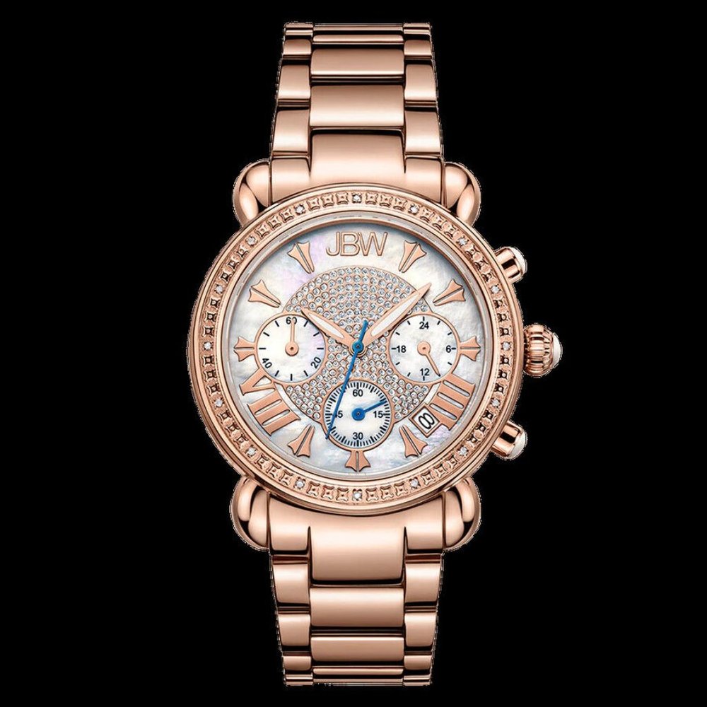 $1490 MSRP- JBW Women's Victory Three Sub-Dial Chronograph Diamond Watch
